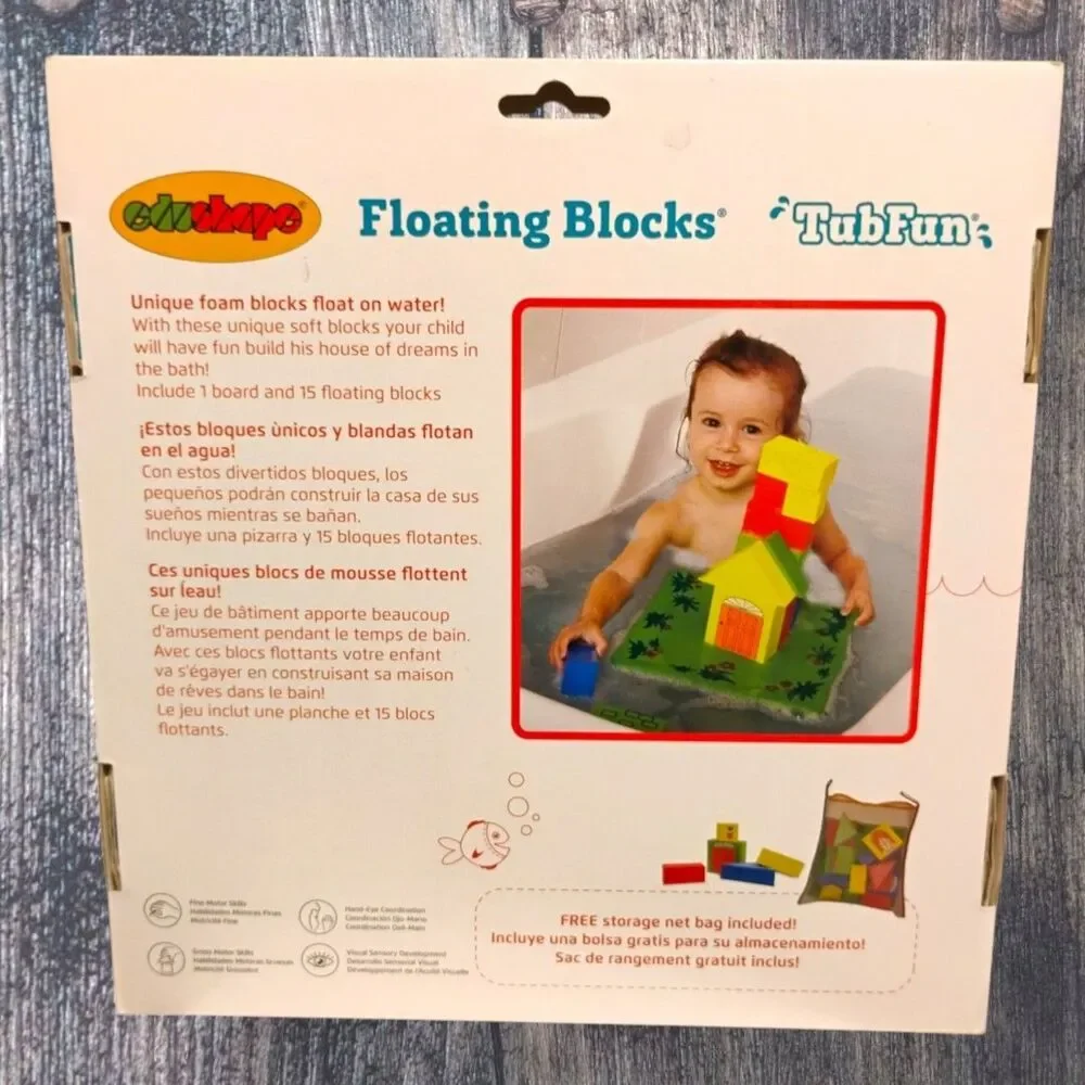 16pc edushape TubFun Floating Blocks 18+ months - New